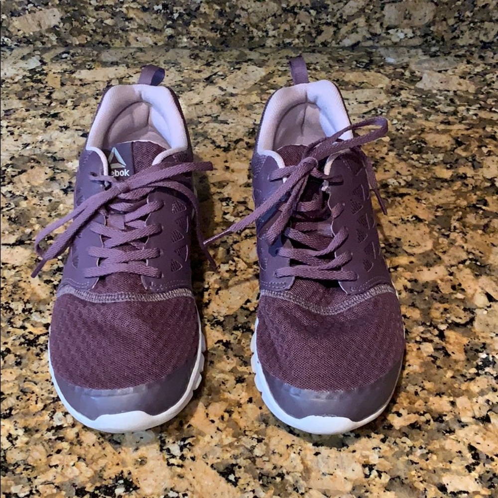 Purple Reebok tennis shoes